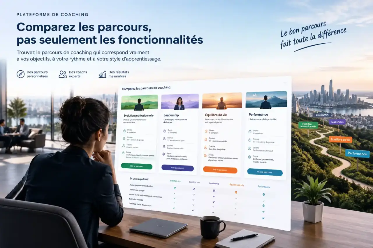 Plateforme de coaching : comparez les parcours, pas seulement les fonctionnalités