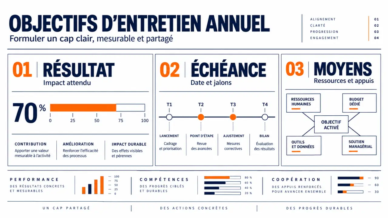 Objectifs entretien annuel : résultat, échéance et moyens à définir