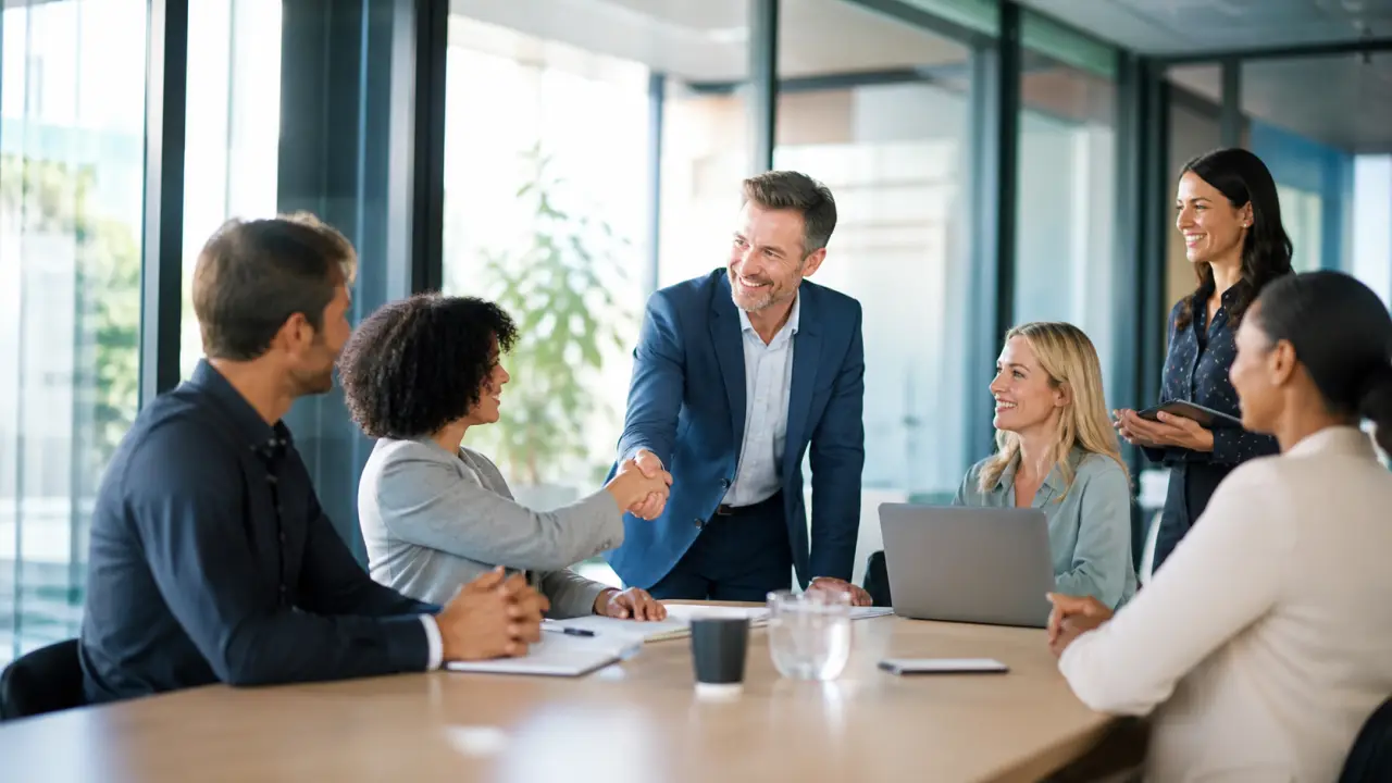 Équipe professionnelle collaborant dans un espace moderne et lumineux