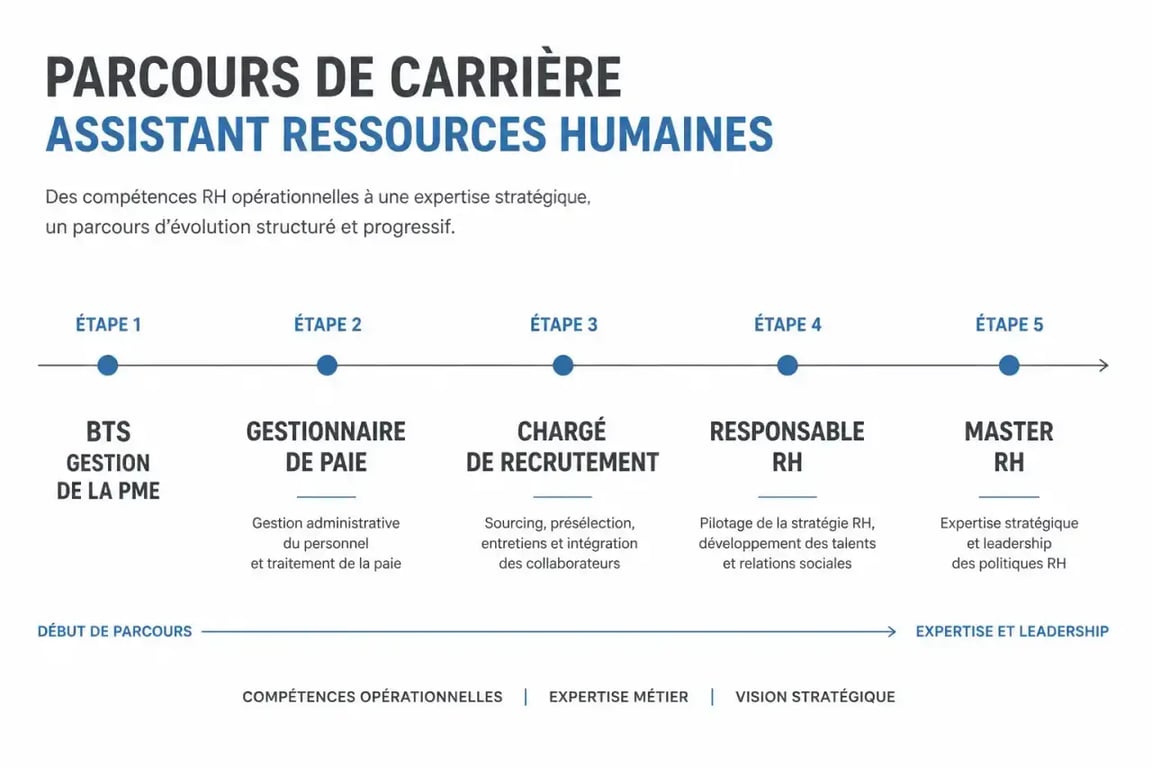 Parcours de formation et d'évolution de carrière de l'assistant ressources humaines